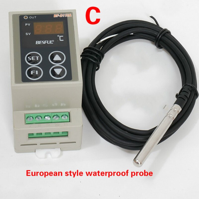 Termostato controlador de temperatura, carril, termostato solar, refrigeración, calefacción, controlador de temperatura de un solo canal, AC90V-250V