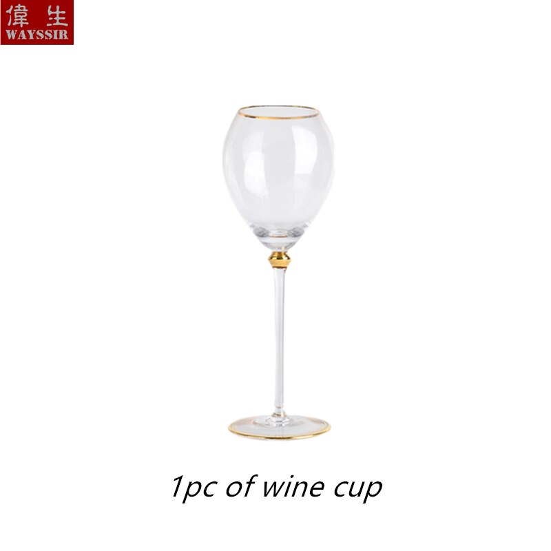 Palatsstil champagne kristallglas kopp bröllop rostningsfest guld linje ädelvin kopp dekoration cocktail dricka: 1pc vinkoppar