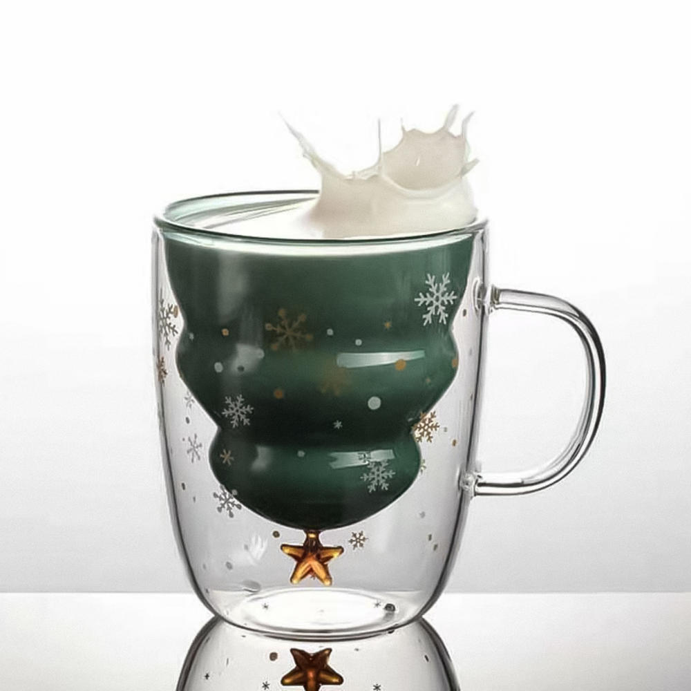 400mi/500mi pyrex stjerne ønsker kopp kopp juletre kopp enkeltlag dobbeltlag kopp kontor merke kaffekopp: Uten lokk