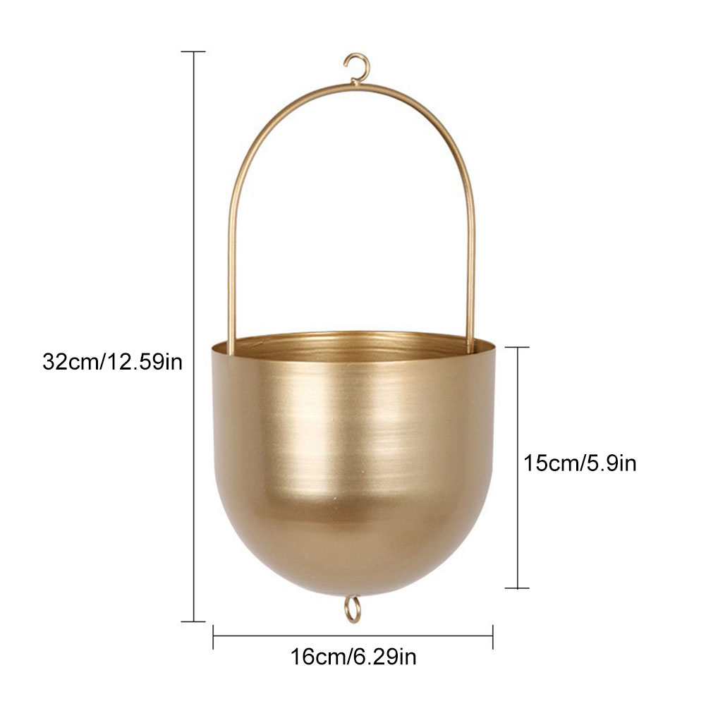 Hängande metallkrukor moderna växtkrukor minimalistiska hängande blomkrukor för inomhus utomhus trädgård balkong: Gul