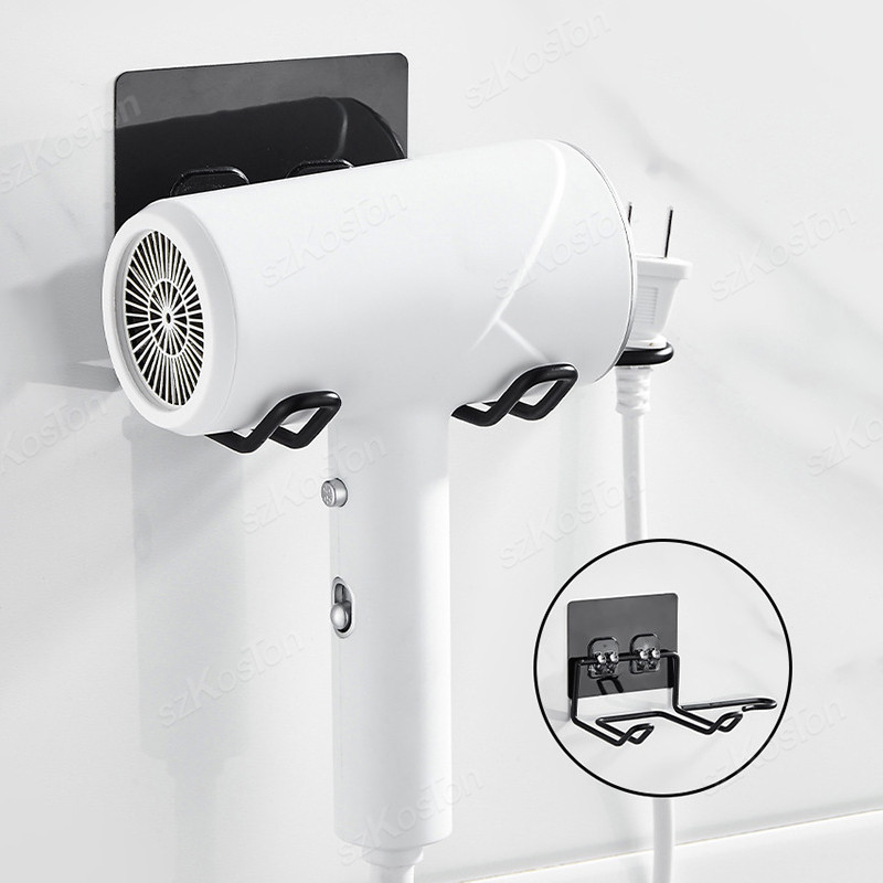 Soporte para secador de pelo, soporte para secador de pelo montado en la pared, accesorios de baño, estante de almacenamiento autoadhesivo para el hogar, accesorios de baño