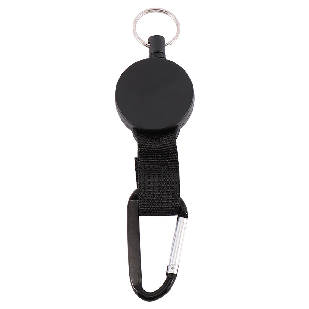 1pcs Retractable Pull Key Ring Chain Belt Clip with Carabiner Reel Card Badge Holder Recoil Extends To 60cm
