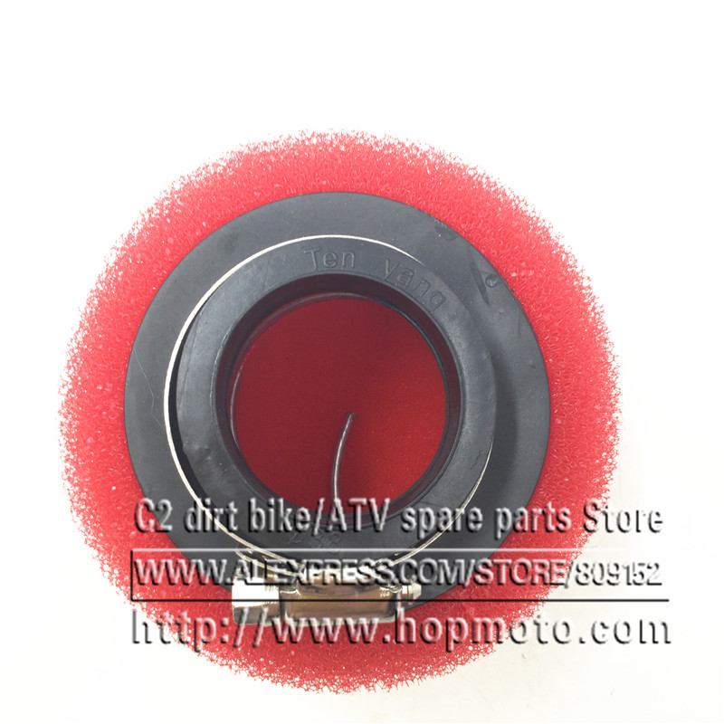 35mm 38mm 42mm 45mm 48mm 58mm lige skum luftfilter svamp renere knallert scooter  cg125 150cc snavs pit cykel motorcykel rød