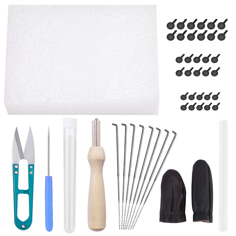 LMDZ 50/20Color DIY Wool Felt Kit Wool Felting Tools Handmade Needle Set 15pcs Pack Felting Fabric Materials Handcraft: Type1