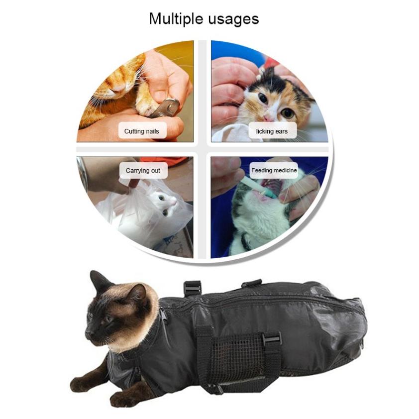 Multi-Functionele Kat Grooming Tas Terughoudendheid Tas Katten Nail Knippen Cleaning Grooming Tas Huisdier Supply Cat Carriers