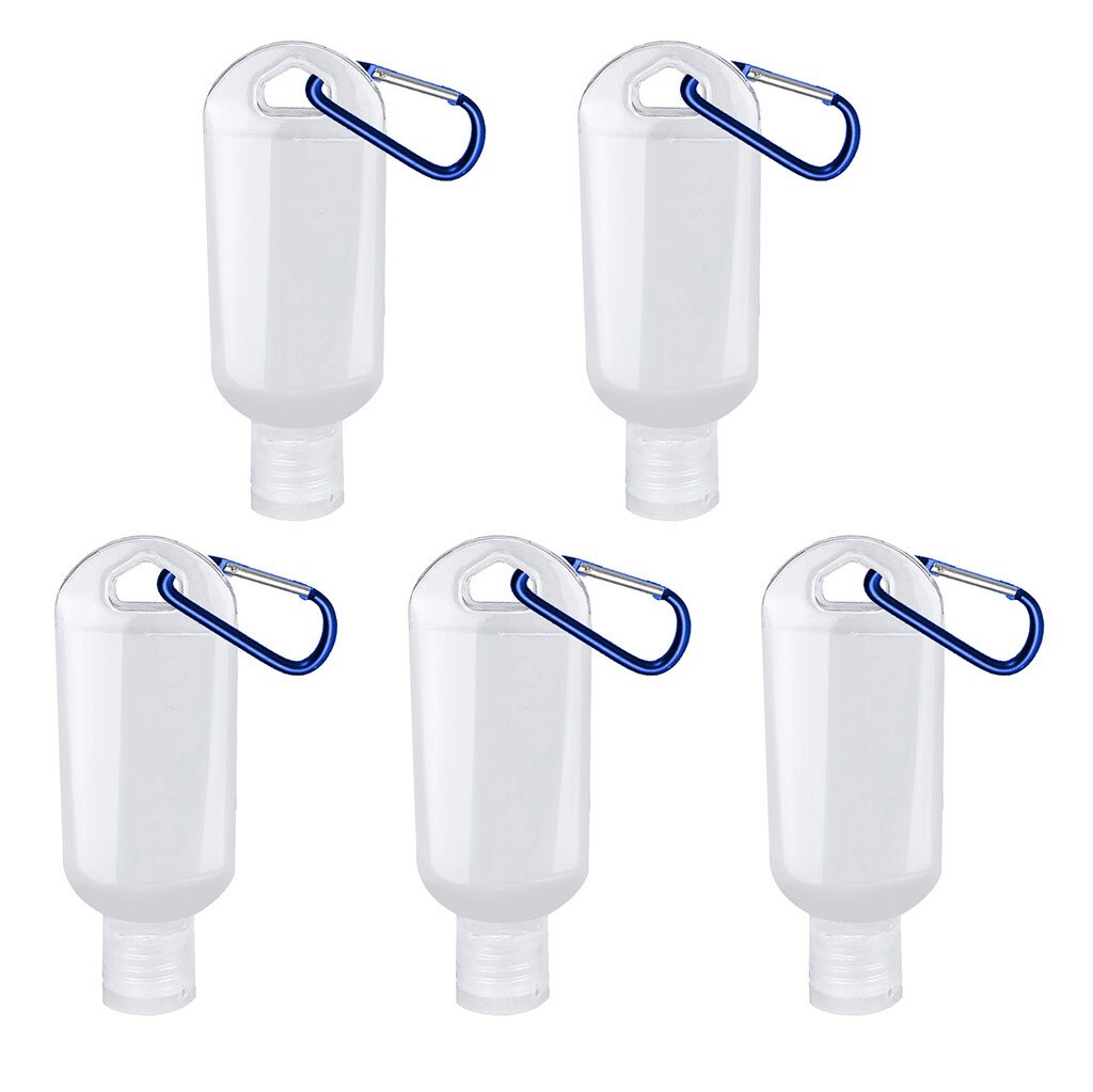 5pcs Travel Transparent Plastic Perfume My Small MIni Empty Refillable Bottle With Key Ring Hand Sanitizer Bottle #jew: Blue 