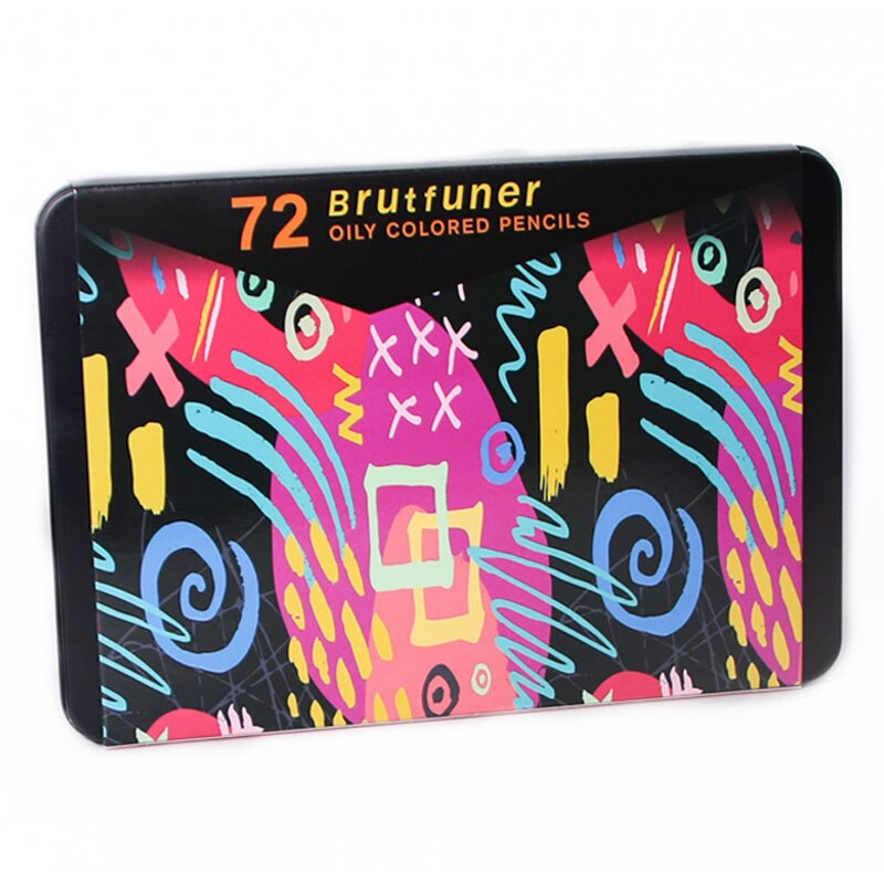 Brutfuner 72/120/180 Color Oil Color Pencils Set Tin Box Wood Sketching Colored Pencil For School Art Supplies: 72 Colors