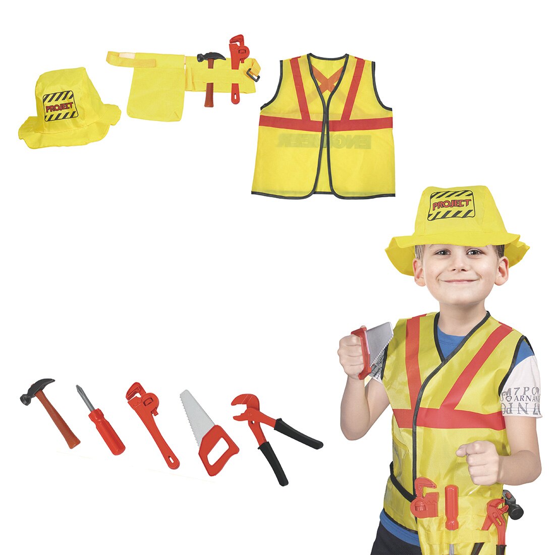 4 Soorten Kinderen Pretend Play Speelgoed Set Beroepen Speelgoed Rollenspel Kostuum Set Voor Jongens Spelen Vroege Ontwikkeling speelgoed: Yellow