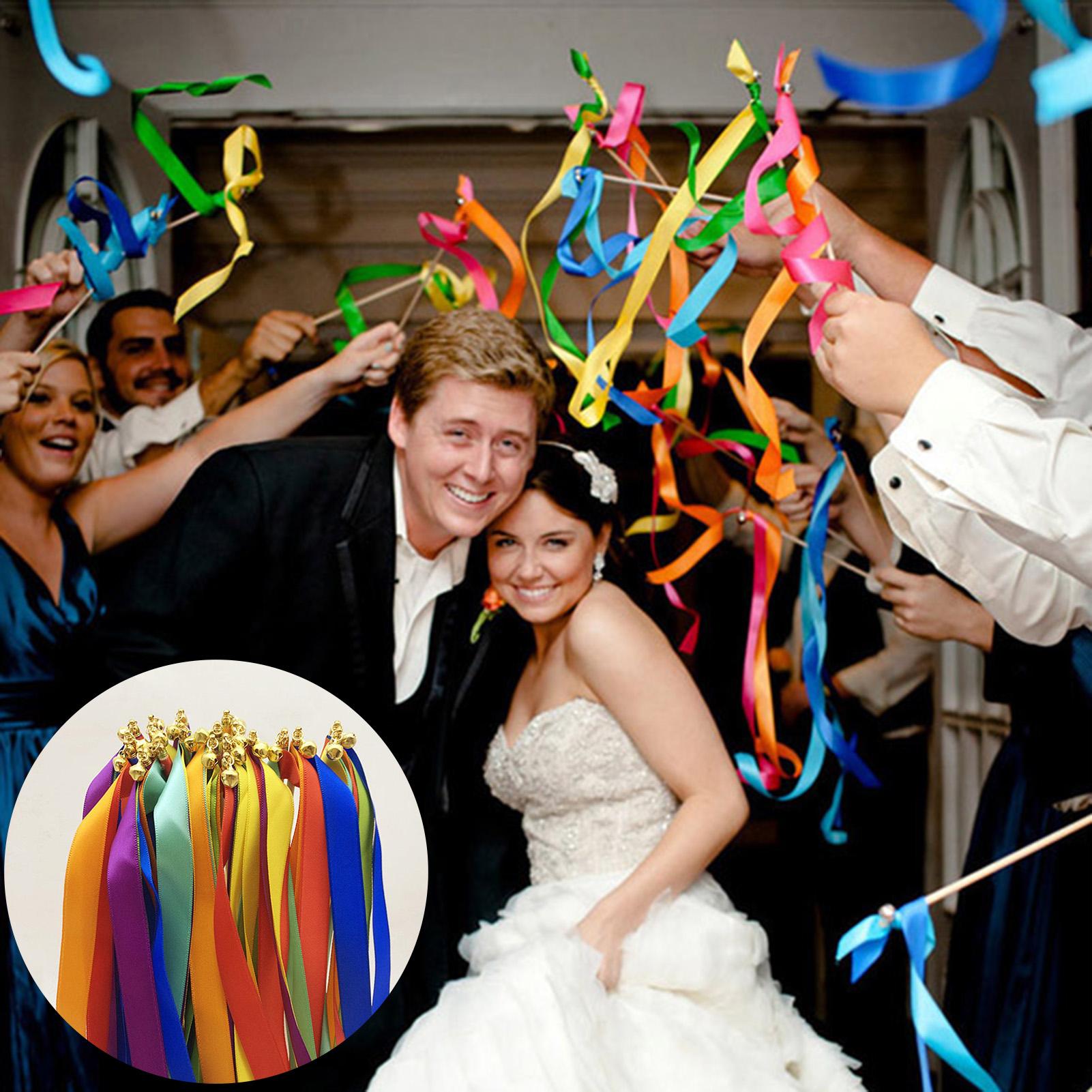 10 stuks handzaam lint met houten stokbel bruiloft feest rekwisieten decoratie interactief hulpmiddel groot goedkoop