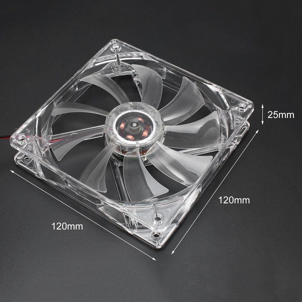 PC Computer Fan Quad 4 LED Light 120mm PC Computer Case Cooling Fan Mod Quiet Molex Connector Easy Installed Fan 12V