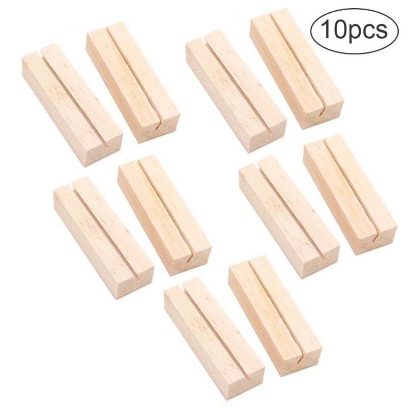 10 Pcs Houten Plaats Kaarthouders Base Naam Kaart Tafel Foto Foto Houder Voor Bruiloft Decoraties: B.Rectangle