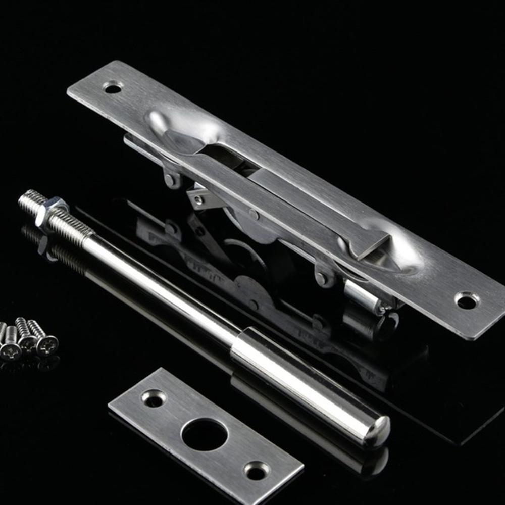 304 Stainless Steel Security Door Guard Lever Action Flush Bolt Latch Slide Bolt Lock Satin Nickel Brushed