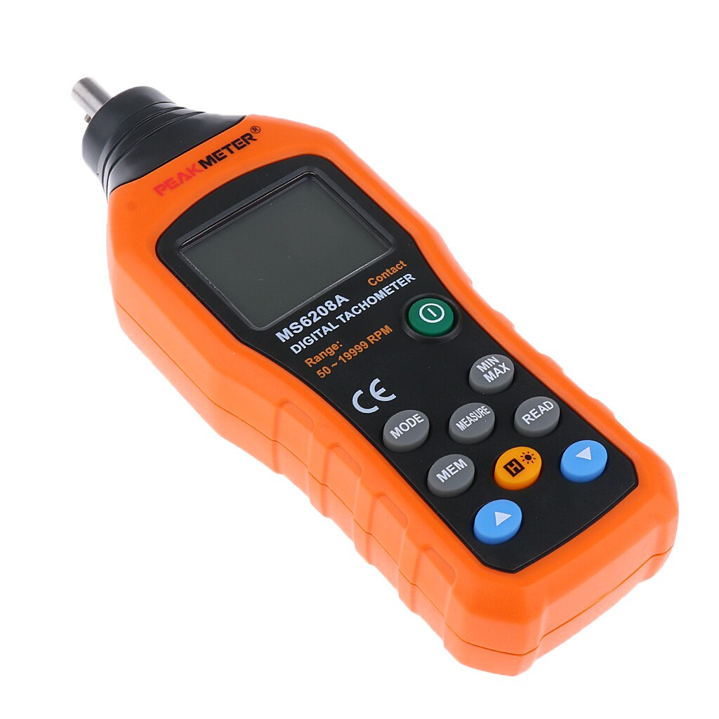 MS6208A Digital Contact Tachometer Wind Speed RPM Meter Air Flow Anemometer