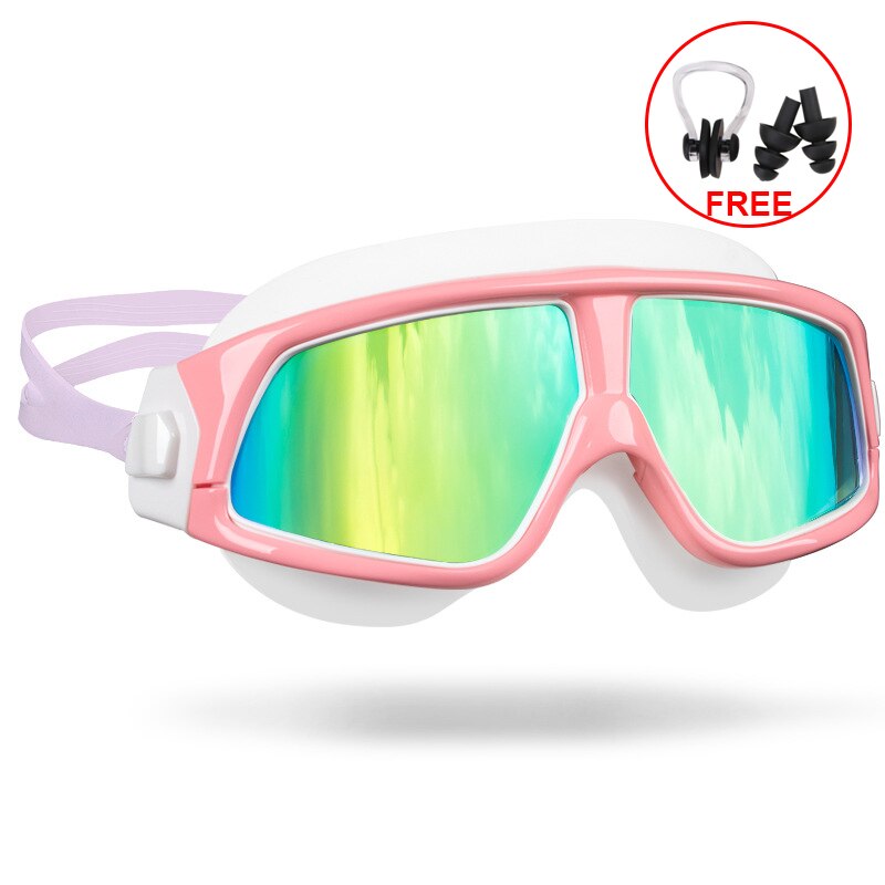 COPOZZ-Gafas de natación de silicona con marco grande para hombre y mujer, lentes de agua profesionales, antiniebla, UV, a prueba de agua: Verde