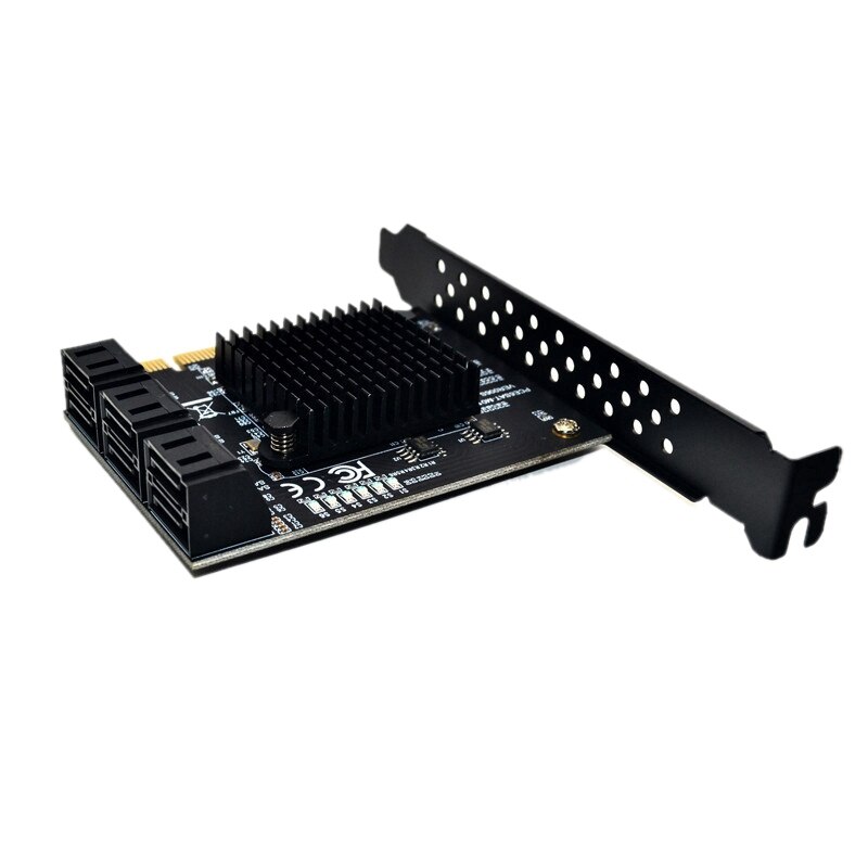Pcie SATA Card Pcie X1 SATA Gen3 88SE9215 6 Gbps Expansion Card Built-In Eight-Port SATA3.0 Disk Riser Card Array Card
