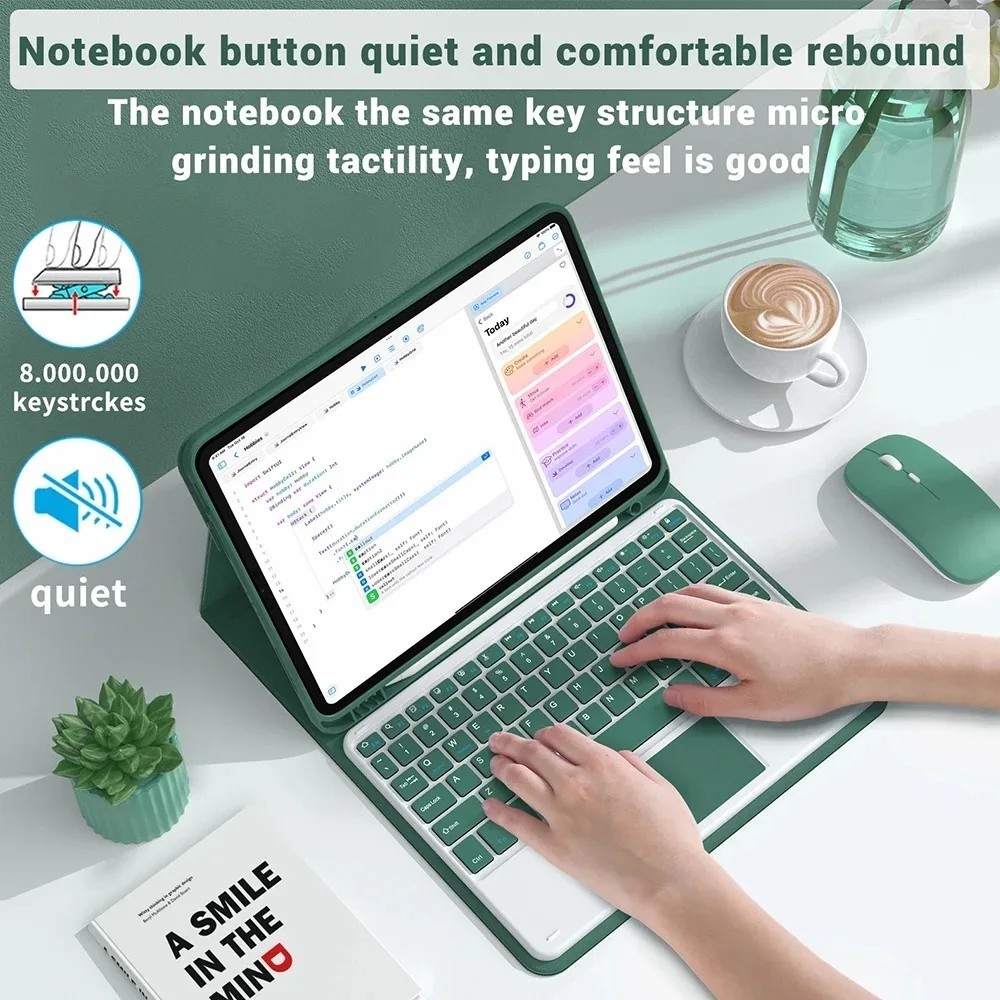 Para el IPad Air 13 2025 M3 M2 para IPad Air 13 pulgadas M2 Pro 12,9 13 funda para teclado de cuero PU con Bluetooth inalámbrico con portalápices