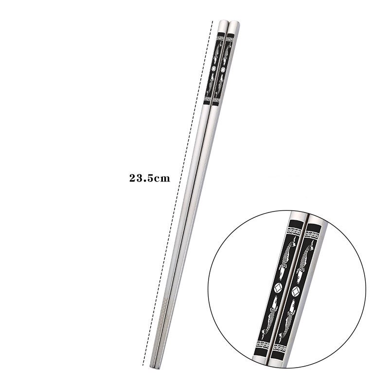 Vacklo-palillos coreanos de acero inoxidable 304, todo cuadrado, antideslizantes y antiquemaduras, huecos, de Metal, 1 ud.: T6