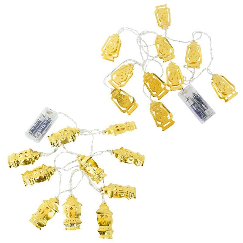 Eid Mubarak Decoration String Lights Ramadan Star Moon Letter Carved Desktop Night Light Bedroom Garden Eid Party Decor Supplies