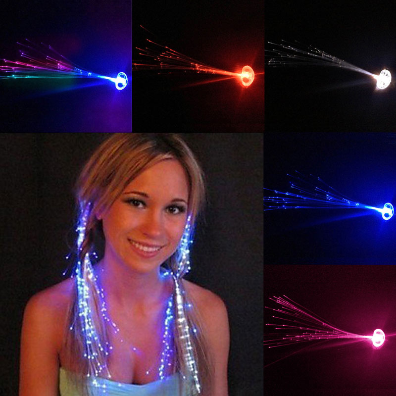 Party Colorful Flash LED Hair Braid Hairpin Luminous Braid Optical Fiber Wire Event & Party Supplies WH998