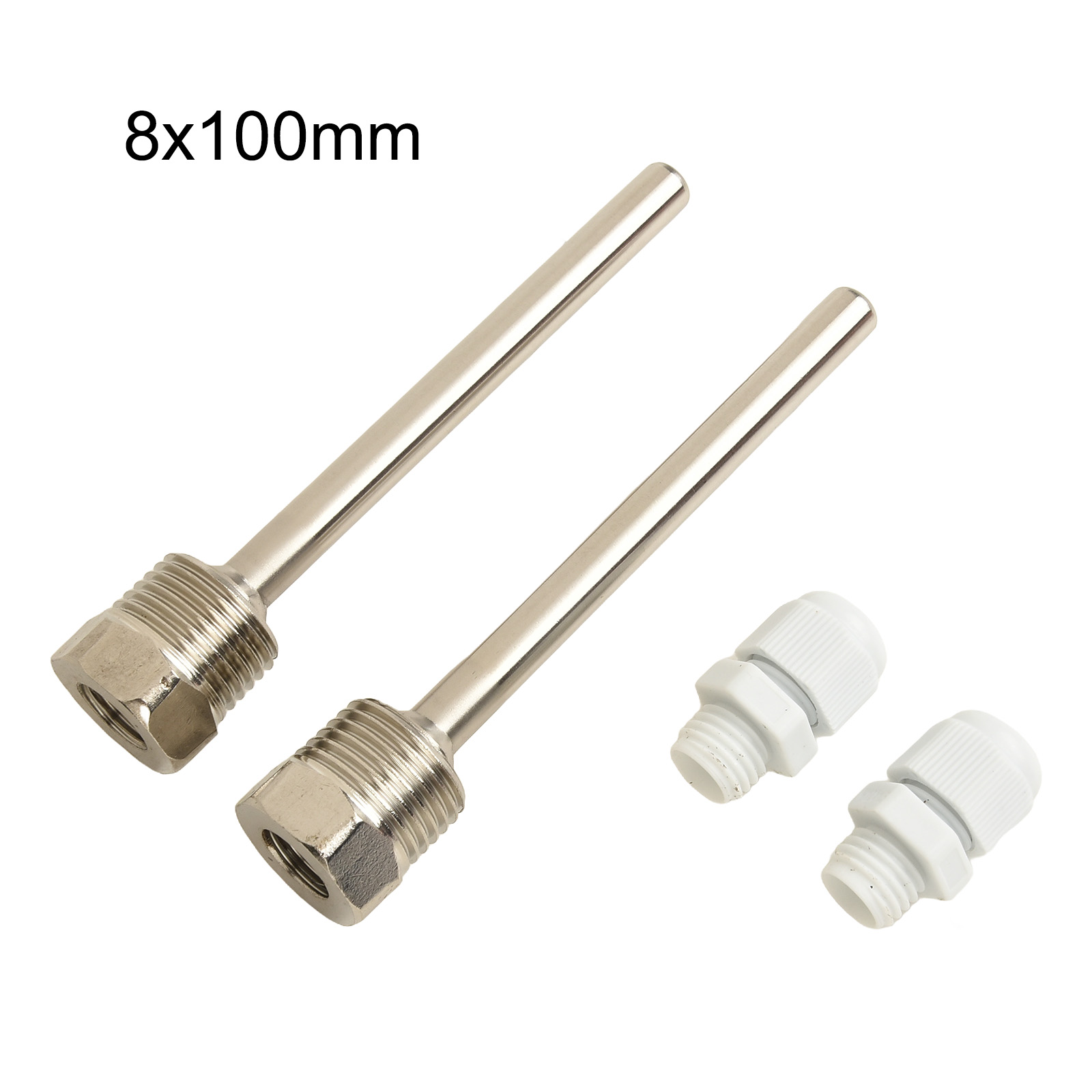2 unidades de termopozo de acero inoxidable de 30-300 mm con rosca G de 1/2 pulgada máx. Presión PN40 para bolsillo de manga de inmersión del sensor de temperatura
