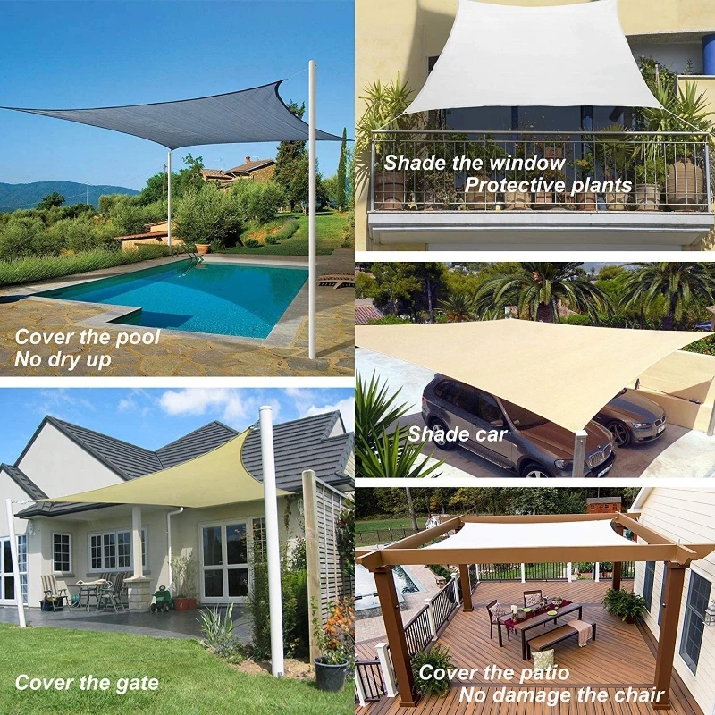 Waterproof Awning Shade Sail for Outdoor Garden Beach Camping Patio Swimming Pool Tent Sunshade