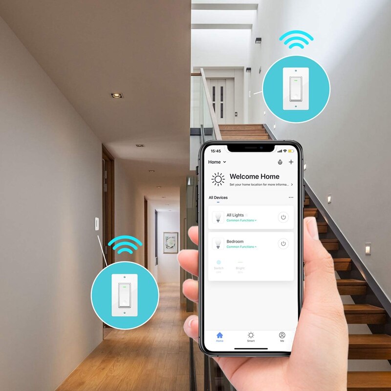 Smart Light Switch, Neutral Wire Required, 2.4Ghz Wi-Fi Light Switch, Works with Alexa, Google Assistant and IFTTT, Schedule, Re