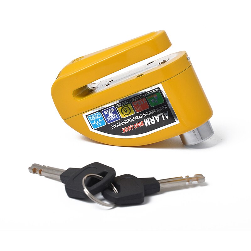 waterproof motorcycle alarm lock bike lock security anti-theft lock moto disc brake lock hexagonal wrench Keys: Yellow