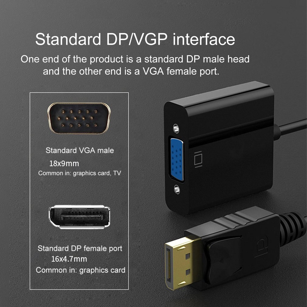 Dp Display Port Male Naar Vga Female Converter Adapter Kabel Voor Pc Laptop Vga Adapter Kabel Converter