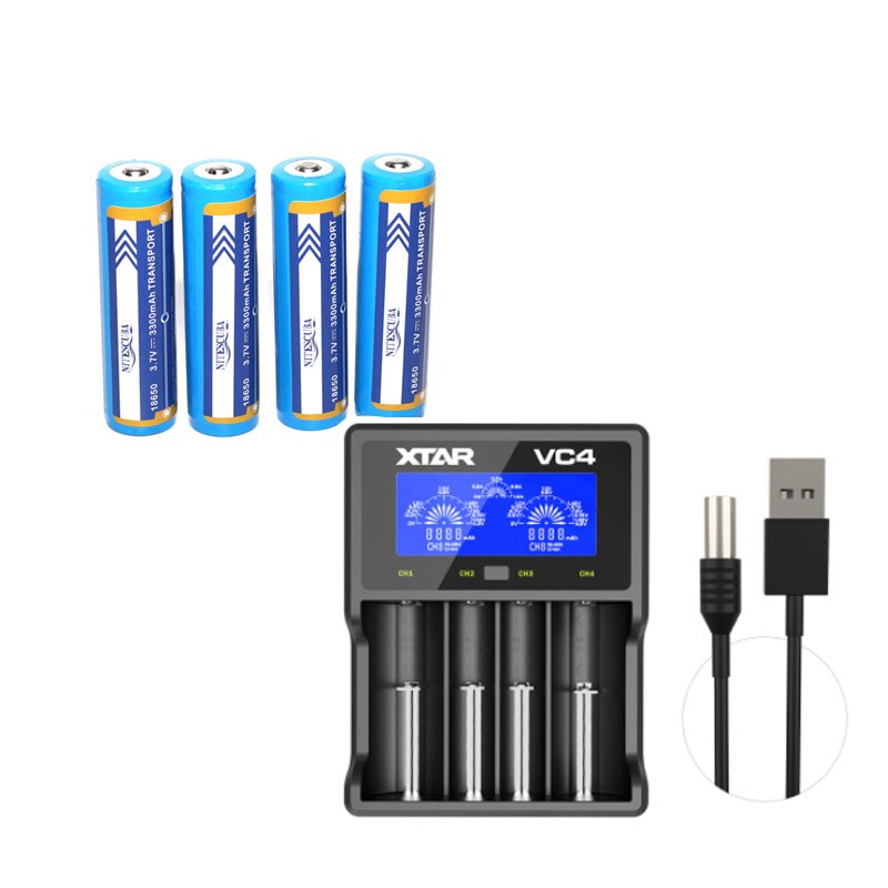 Original Genuine 3.7v 18650 Rechargeable Battery 3300mAh Lithium NCR18650B toys Flashligh Four Charging Card Slott batteries
