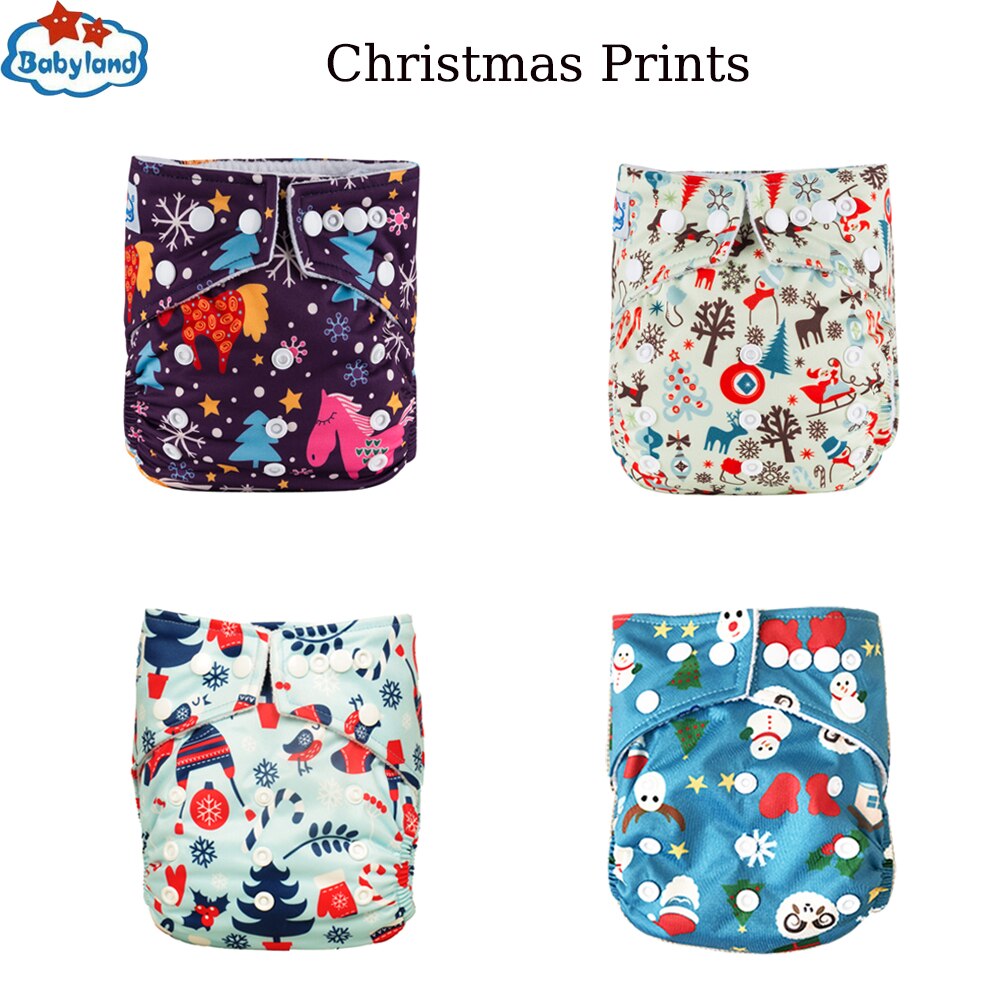 Christmas Presents 12pcs/Group Washable Cloth Diaper Baby Reusable Diapers Newest Prints Babyland Baby Microfleece Nappy Pocket