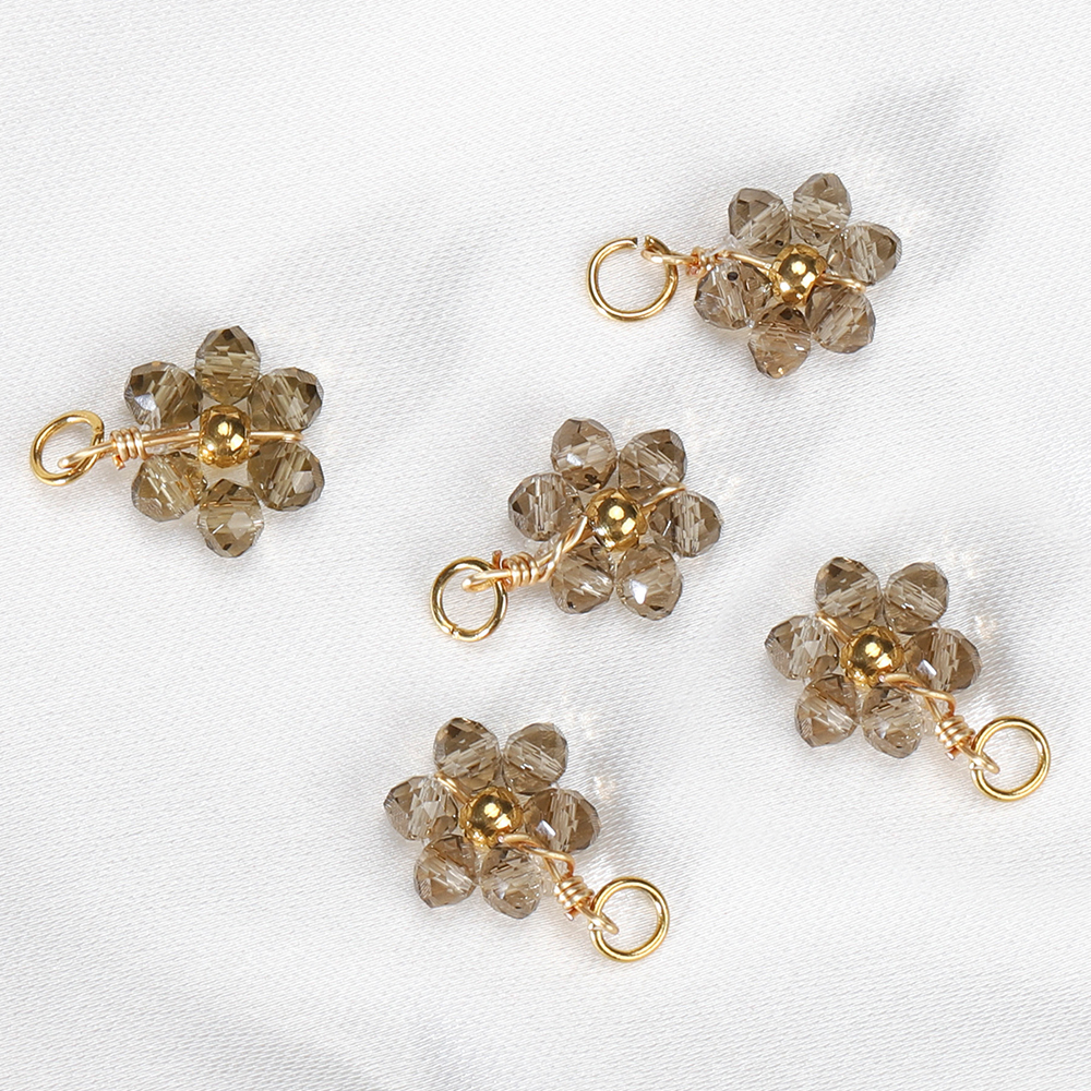 20 piezas de cuentas de perlas de imitación de flores de acero inoxidable, colgantes para fabricación de joyería, accesorios para pulseras y collares hechos a mano DIY: Bronce antiguo plateado