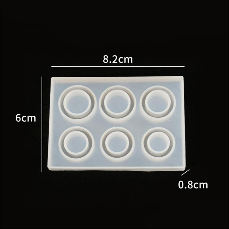 Crystal 6/14 Hole Rings Mold Handmade DIY Making Ring Jewelry Silicone Mold Epoxy Mould Epoxy Resin For Jewelry Making Pendant: 6 hole