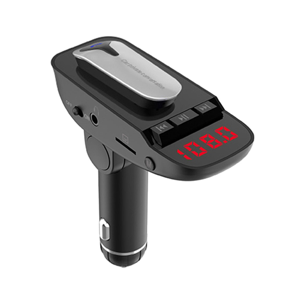 Auto MP3 Speler Fm-zender Modulator Met Bluetooth Headset Auto Display Bluetooth MP3 Dual Usb: Default Title