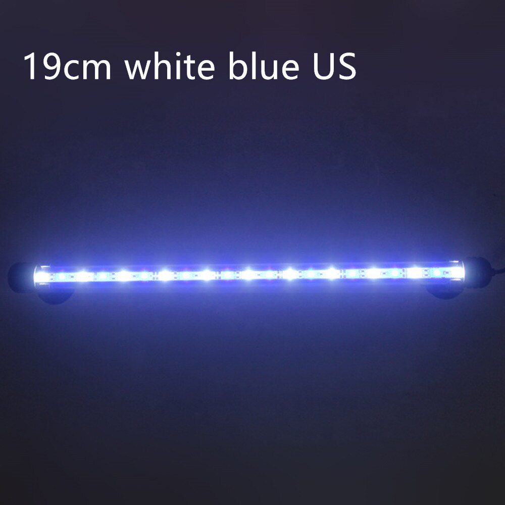 19cm Led Planted Aquarium Lighting EU/US/UK/AU Waterproof Aquarium Light Fish Tank Lamp Aquariums Decor Lighting: 19cm white blue US