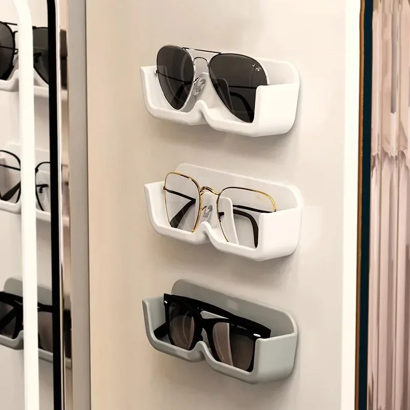 Rangement mural auto-adhésif pour lunettes T1, porte-lunettes de soleil, décoration de garde-robe, rangement pour la maison, affichage T1