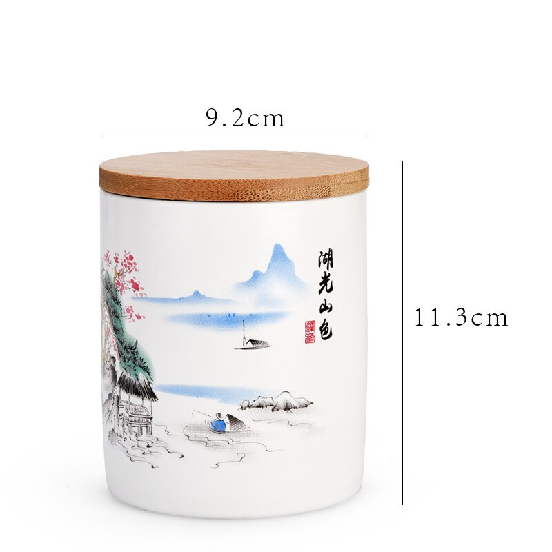 Ceramic tea box tea storage box tea storage ceramic jar puer tea tea jar tea container ceramic canister tea caddy D133: 1