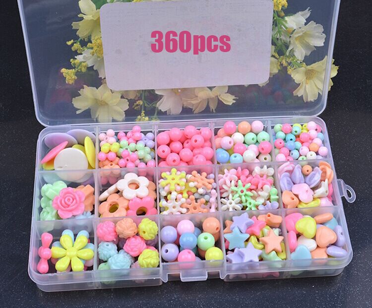 Kids DIY Bead Kit - Acrylic Plastic Spacer Charms - Necklace Bracelet Jewelry Making Toy for Girls 5-13 Years: 15 grid 13