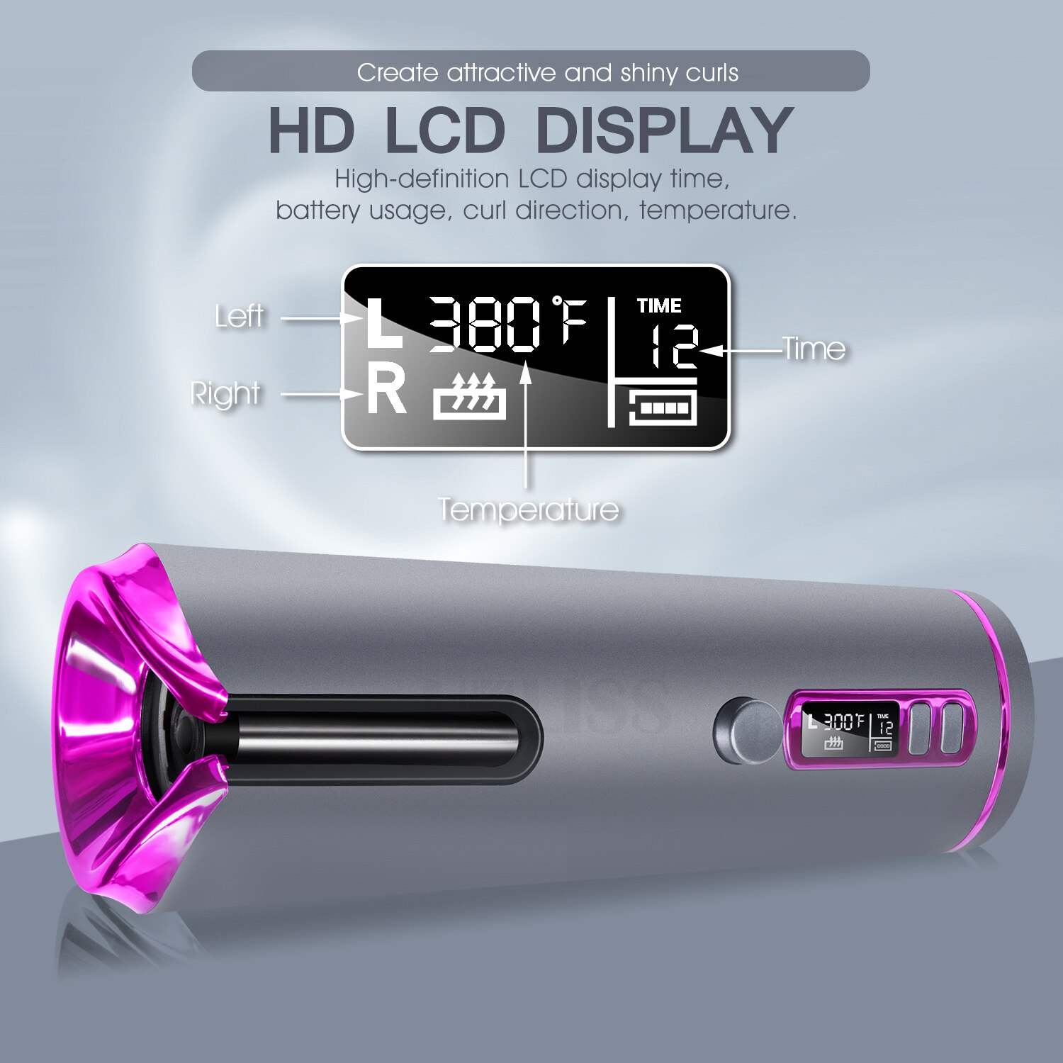 Automatic Rotating Hair Curler Electric Magic Curling Iron Spiral Hair Waver Curling Wand Tongs Ceramic Curly Hair Crimper Iron