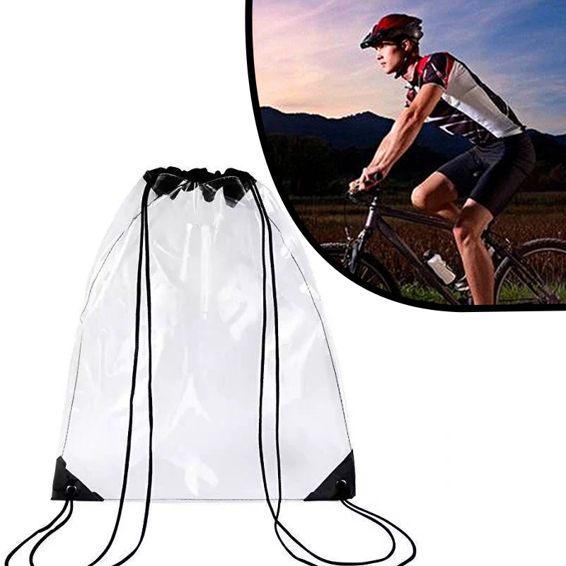 Transparent PVC Drawstring Waterproof Stadium Bag Gym Sport Pack Fruit Storage Tote Unisex Large Capacity Lightweight Backpack
