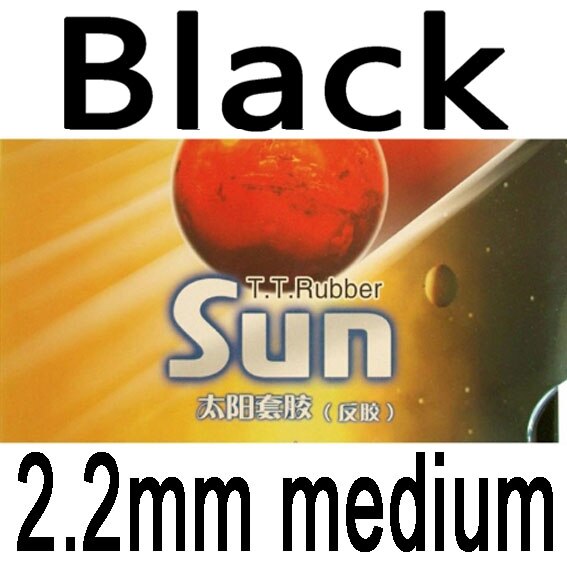 Bordtennis Gummi YINHE Sun Factory Tuned Pips-In med Svamp: Svart 2.2mm medium