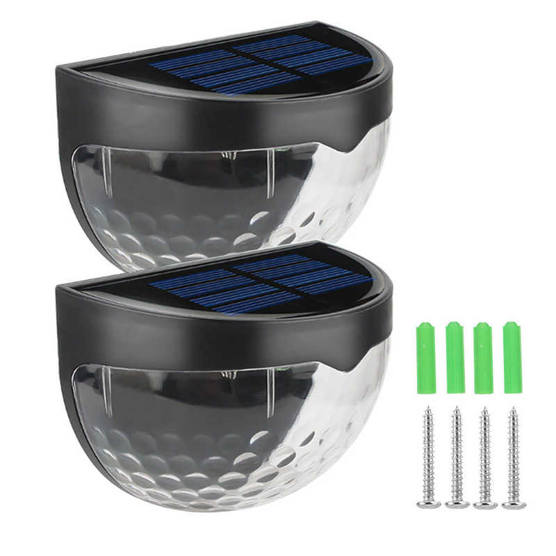 6 LED Solar Flood Light Outdoor Wall Light Fence Semicircular Waterproof Candle Garden Gang Lamp
