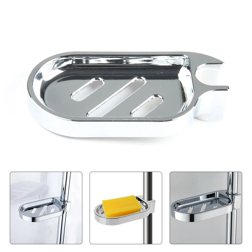 Rail de douche en plastique de 25mm, boîte à porte-savon, palette de savon, tige de douche, barre coulissante ABS chromé pour barre coulissante, plateau de salle de bains