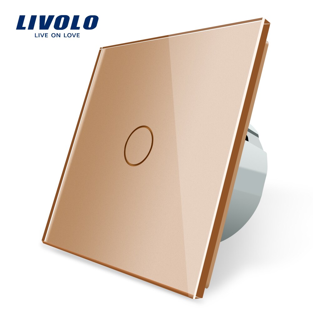 Livolo luxe Muur Touch Sensor Schakelaar, Lichtschakelaar, schakelaar power, Kristal Glas, Stopcontact, multifunctionele sockets, Gratis Keuze: One Gang Touch