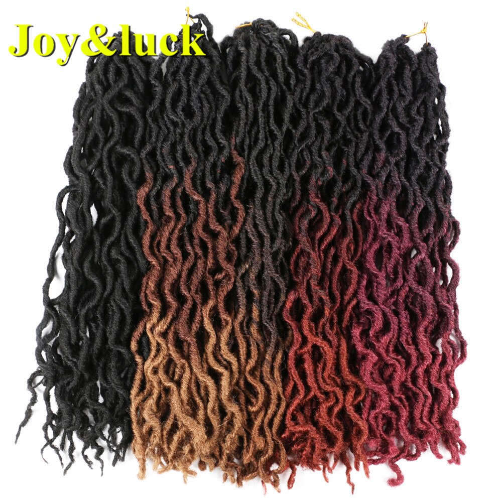 Joy&luck Nu Locs 18inch 24 Strands Goddess Faux Locs Curl Synthetic Crochet Braids Hair Exntension For Women