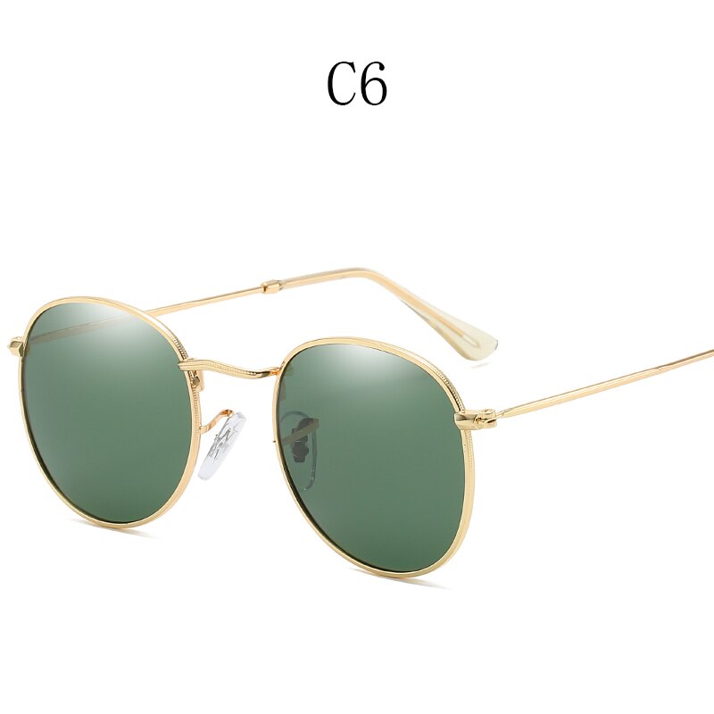 Gafas de sol polarizadas redondas clásicas para hombre y mujer, lentes Polaroid de pesca, montura de Metal, negras, para conducir: 11-SHL3447PO-C6