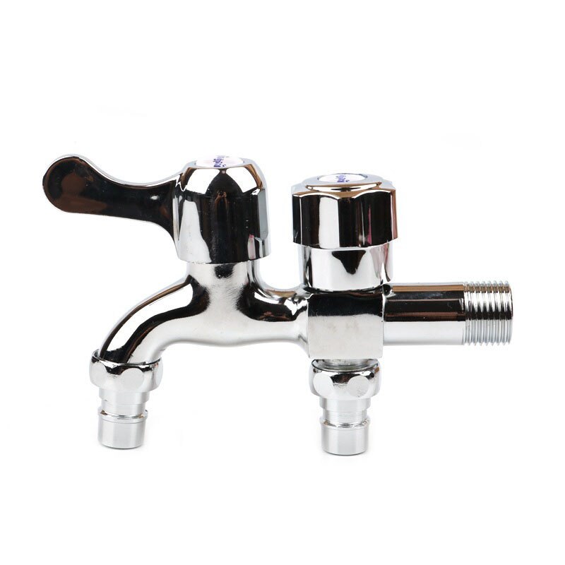 1pc Alloy 1/2" thread faucet water tap washing machine 2 way faucet wall mount Bibcock garden tap connector
