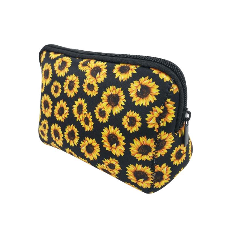 Large Capacity Sunflower Makeup Bags Waterproof Flower Printing Washing Bag Travel Storage Pouch Handbag