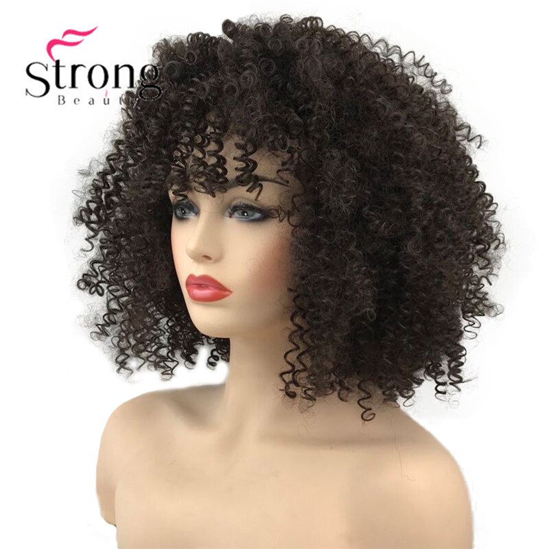 StrongBeauty Afro Curly Wig African American for Women Heat Resistant Synthetic Wigs