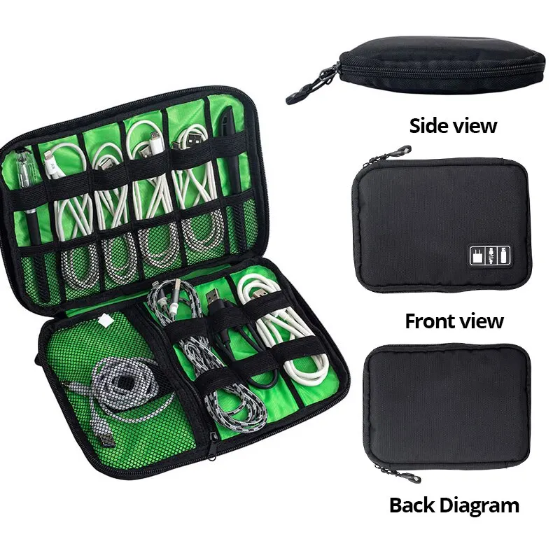Sac de rangement de câbles, organisateur électronique numérique étanche, sac de rangement de prise de chargeur de ligne de données USB Portable, organisateur de câbles de voyage