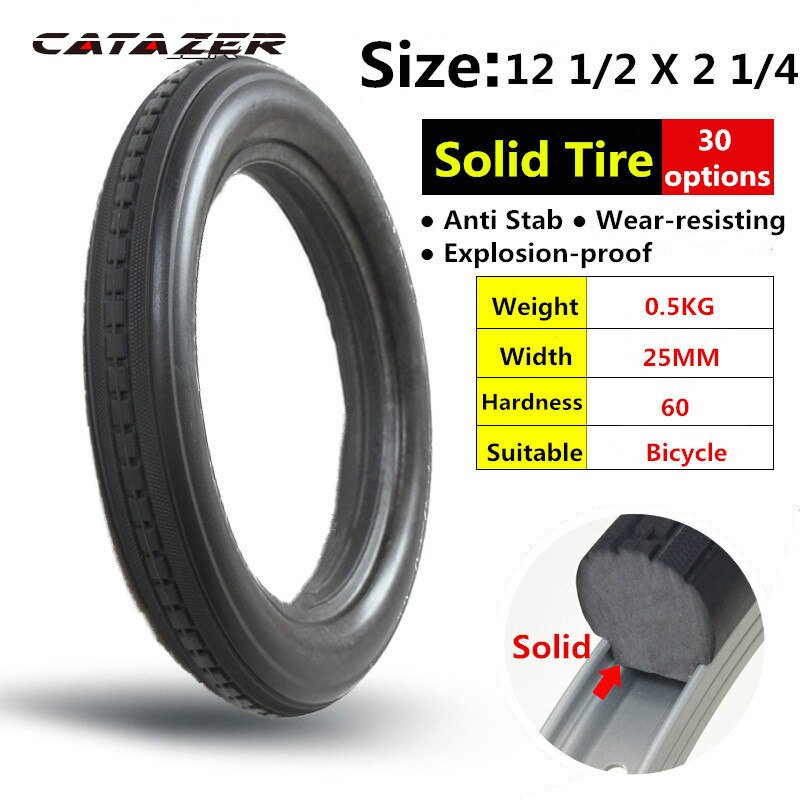 12 1/2*2 1/4 Inches Solid Tire for Bicycle 12inch 12 1/2x2 1/4 Bicycle Tire Anti Stab MTB Riding Kids&#39; Bike Tyre 12.5 X 2.25